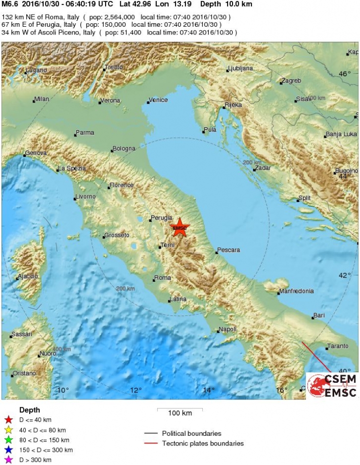 Νέος σεισμός 6,7 Ρίχτερ στην κεντρική Ιταλία - Άνοιξε η γη