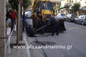 Εργασίες αποκατάστασης οδοστρώματος στη Βετσοπούλου και σε διάφορα σημεία της πόλης της Αλεξάνδρειας