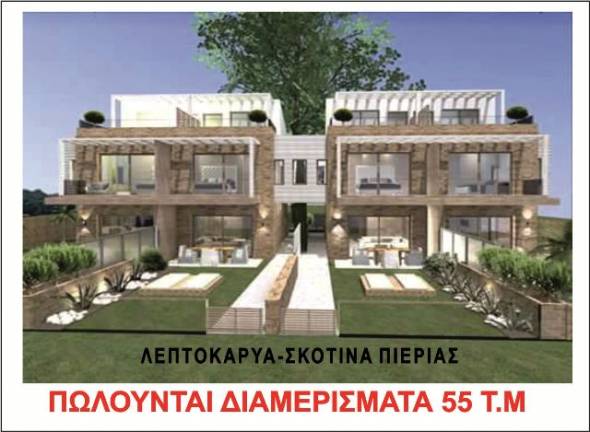 ΛΕΠΤΟΚΑΡΥΑ-ΣΚΟΤΙΝΑ Πιερίας:Πωλούνται διαμερίσματα 55τμ